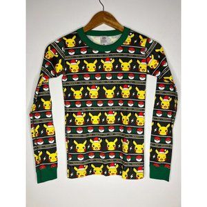 Hanna Andersson Pokemon Pikachu Santa Knit Pajama Top Organic Cotton Kids 12